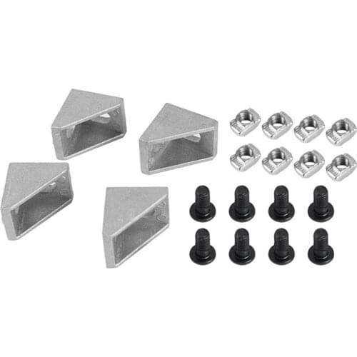 4pcs/set Metal CNC 2020 Triangle Bracket Corner Bracket Holder for 20MM V-Slot Linear Rail 3D Printer Accessories