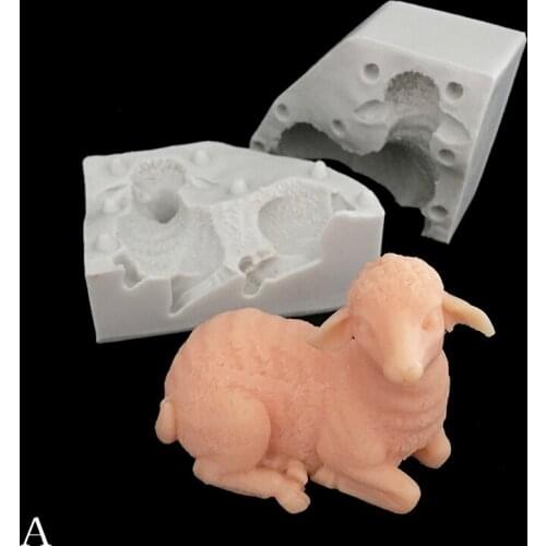 Minsunbak Big And Small Sheep Alpaca DIY handmade soap mold Cake decoration tools Chocolate candy candle mold Sugar craft