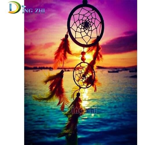 Square Round Drill,5D DIY Diamond Painting Dream Catcher Colorful Clouds Embroidery Full Display Cross Stitch,Mosaic Picture