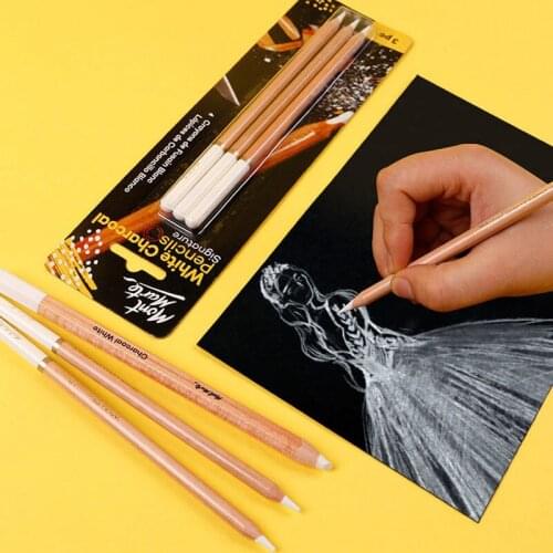 Montmartre Sketch White Charcoal Pen Carbon Drawing Pencil Set Art Student Sketch Sketching Highlight Pen Combination