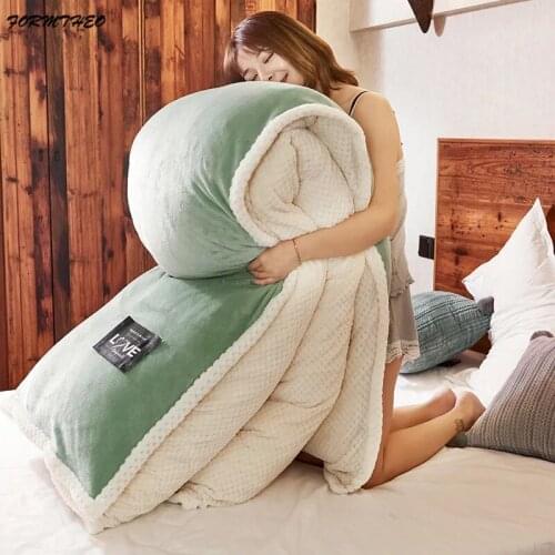 VESCOVO winter velvet duvet insert comforter set with duvet cover 200*230 queen twin warm quilts 200*230