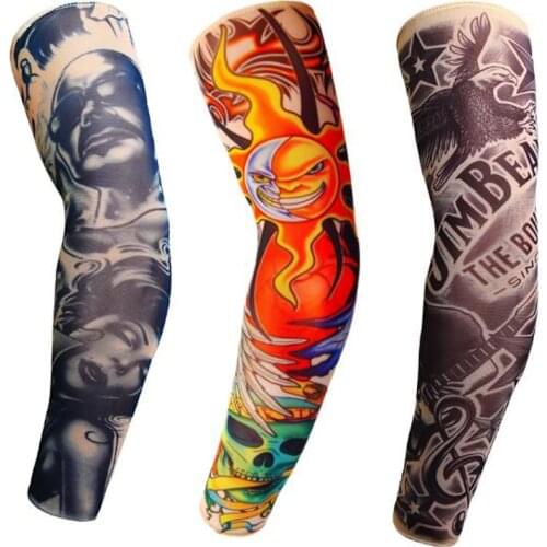 Size S,L 3D Print Arm Warmers Men Women Streetwear Fake Tattoo Sleeve Outdoor Sport Sunscreen Cooling Arm Sleeves