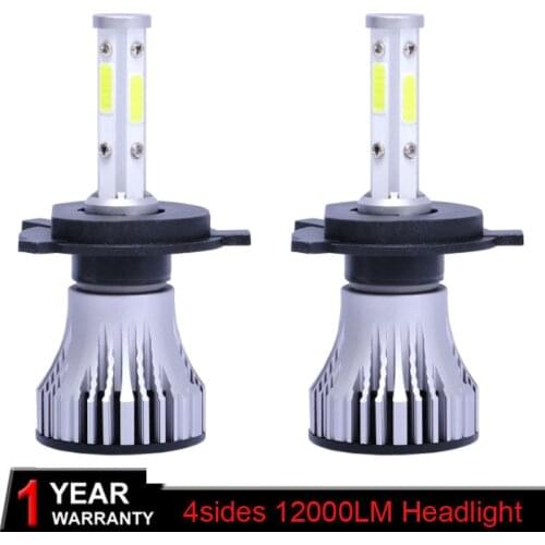 New 4side Super bright H7 LED H4 H11 H8 HB4 9006 9005 HB3 Car Headlight Bulb 12000LM 6000K High Low Beam car accessories Led h4