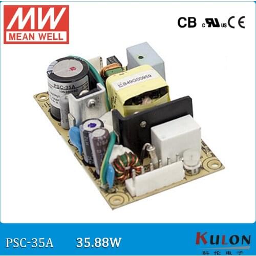 Original Meanwell PSC-35A 35W single output 12~15V 0~2.6A security power supply PCB type with battery charger(UPS function)