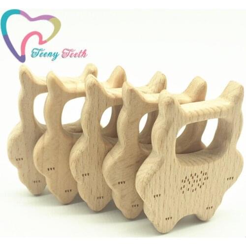 Teeny Teeth 20 pcs Natural Wood Monster Teether Pendants High-Quality Untreated Wood Teething Toy/Pendant. DIY Wood Supplies