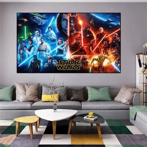 Star Wars Poster Jedi Knight Canvas Painting Cafe Wall Decoration Nordic Home Living Room Decoration Picture Frame Painting