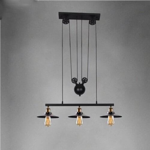 Industrial Vintage Pendant Light Loft Adjustable Wire 3 Heads Pendant Lamps Modern LED Lights Suspension Pendant Lighting PA0161