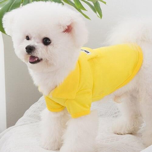 Simple Pullover Polo Shirt Yellow Dog Clothes Summer Thin Pet Sunscreen Clothes Puppy Breathable Clothes Soft Pet Clothes