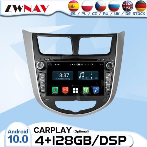 128G 2 Din Android Radio Receiver For Hyundai Verna Accent Solaris 2011 2012 Audio Stereo Video Player GPS Multimedia Head Unit