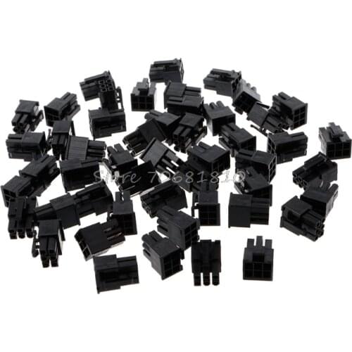 50 Pcs 4.2mm 6P 6 Pin Male Power Connector For PC Computer PCIE Plastic Shell New Drop shipping