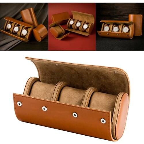 Watch Box for Men - PU Leather Accessory Holder for Wristwatch Bracelets and Cuffs - Collection Storage and Display Organizer