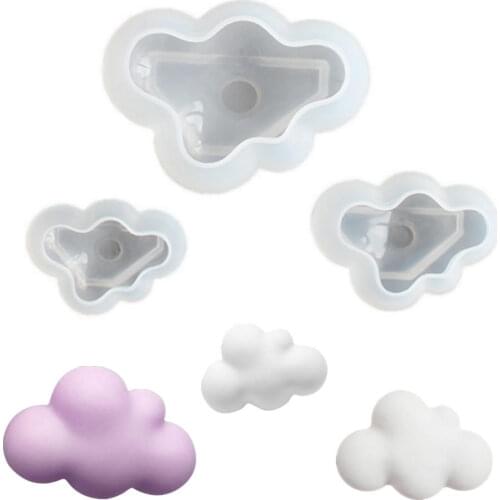 1pcs 3D Cloud Shape Chocolate Silicone Mold Mousse Fondant Ice Cube Pudding Candy Soap Candle Molds Baking Cake Decoration Tool