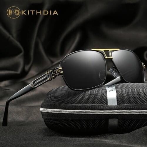 KITHDIA Sunglasses Men Women Polarized Sunglasses Men Driving Mirrors Coating Points Black Frame Eyewear Male Sun Glasses UV400