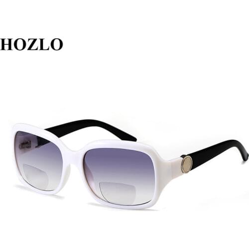 Fashion Square Bifocals Reading Sunglasses for Women Men Look Near Far Hyperopia Eyeglasses Travel Driving Fishing Spectacles
