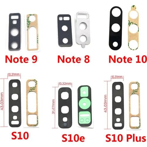 10Pcs Camera Glass For Samsung S9 Plus S10e S10 5G Note 8 9 10 Lite S20 fe Plus Ultra Rear Back Camera glass Lens With Adhesive