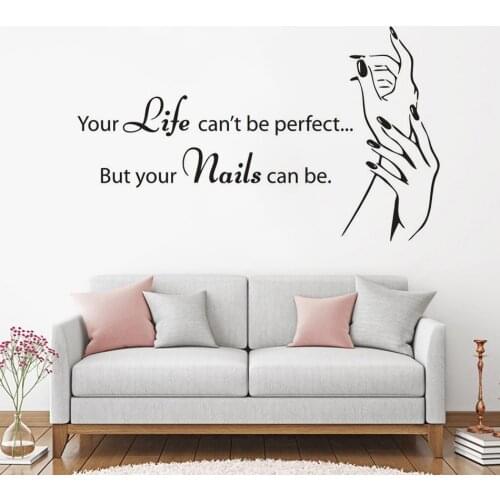 Nail Bar Decor Vinyl Wall Decal Nails Manicure Pedicure Wall Stickers Nail Studio Quote Wall Poster Nail Polish Poster AZ498