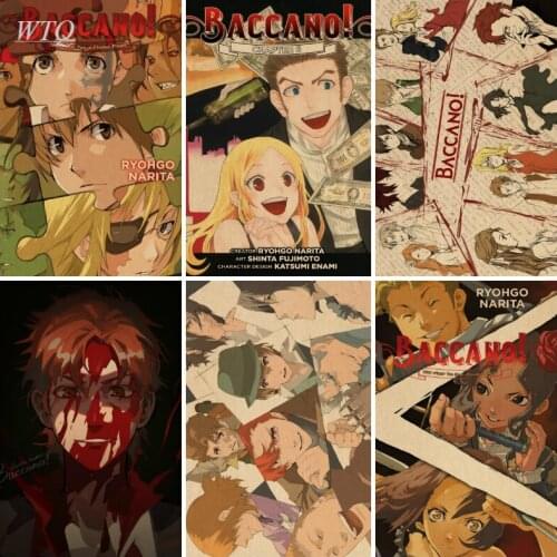 Japan Anime Baccano! Anime Posters Wall Decor Retro Poster Home Decor Wall Art Canvas Painting Photos for Childrens Room