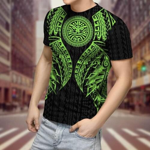 Green Polynesian Tattoo Deluxe tshirt 3D Printed Unisex Casual Streetwear hip hop Tee Shirt Homme Clothing Tops Camiseta Hombre