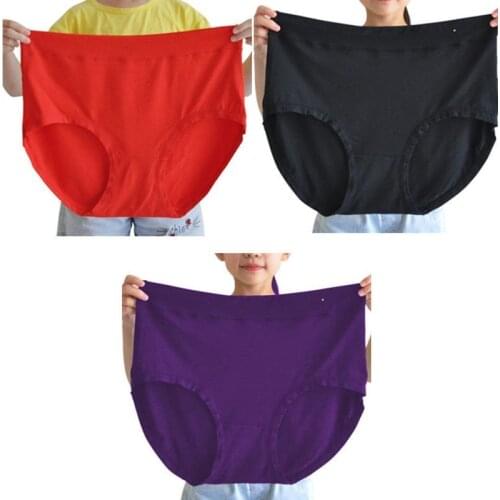 3Pcs/lot Sets Milk Silk Underwears Women Panties Briefs Plus Size 7XL Soft Comfortable High Waist Solid Color Lady Panties