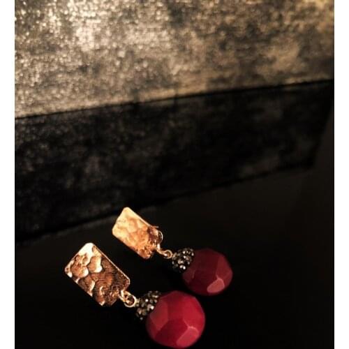 Dr Stone Natural Stone Women Ceyt Stone Rose Gold Plated Earrings RYL96 439800193