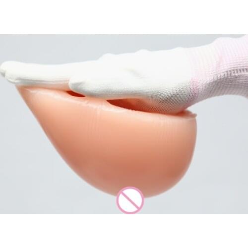 1200g 1 pair D cup Adhisive Beige Brown Realistic fake silicone breast prosthesis forms pechos vagina for crossdress drag queen