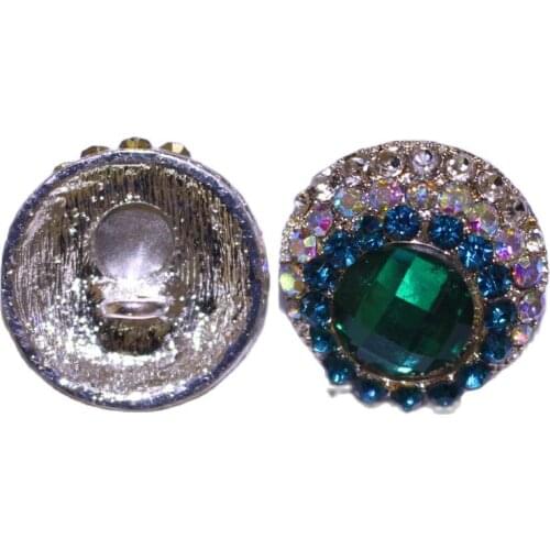 10pcs 18mm Diy Sew Round Sparkle Crystal metal Buttons For Clothing Silver Applies To Wedding Dress Accessories For Sewing Nk005