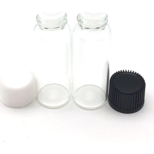 10pcs Hot Small Clear Glass Bottle with Orifice Reducer and Cap Essential Oil Mini 5ml Bottle