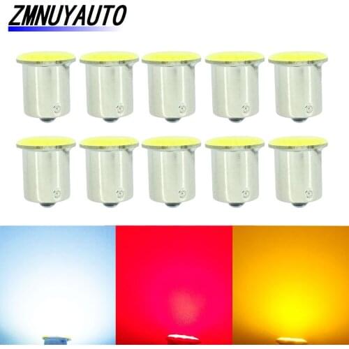 10Pcs Led 1157 BAY15D COB P21W LED 1156 BA15S Led Bulb Car Turn Signal Lamp P21/5W Bulb Auto Brake Reverse Light White Red Amber
