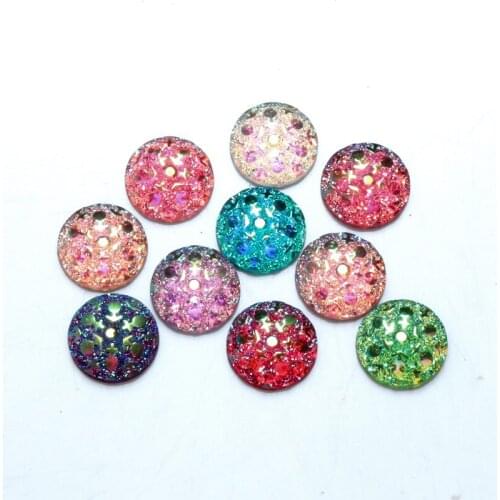 100Pcs Mixed Resin Plated Round Babysbreath Cabochon Flatback Decoration Crafts Embellishments For Scrapbooking Diy Accessories