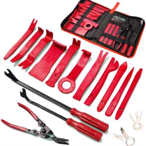 19Pcs Portable Car Audio Repair Removal Tool Set Car Panel Door Trim Removal Tool Kit Auto Clip Pliers Fastener Remover Tool