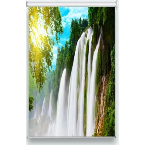 3D roller blinds Waterfall water Living room bedroom kitchen curtains blinds Shade Thermal Roll Curtains roller blinds