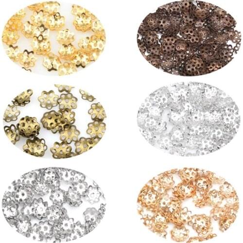 500pcs 6mm Flower Beads Caps Diy Jewelry Finding Loose Spacer Beads End Caps For Jewelry Making Decoration Accessories