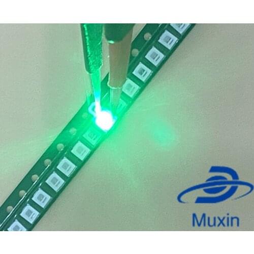 500PCS/lot SMD LED 2835 Green 0.2W high bright light emitting diode chip leds 520-525NM