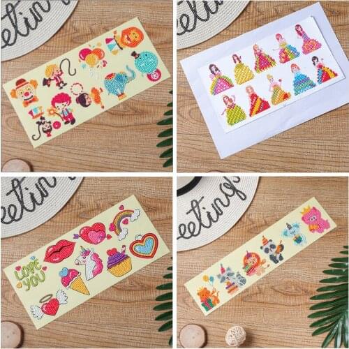 6/9 pieces 5D DIY Diamond Painting Kits Animal Diamond Stickers by Number Kits arts for Kids and Adult Beginners Crafts Making