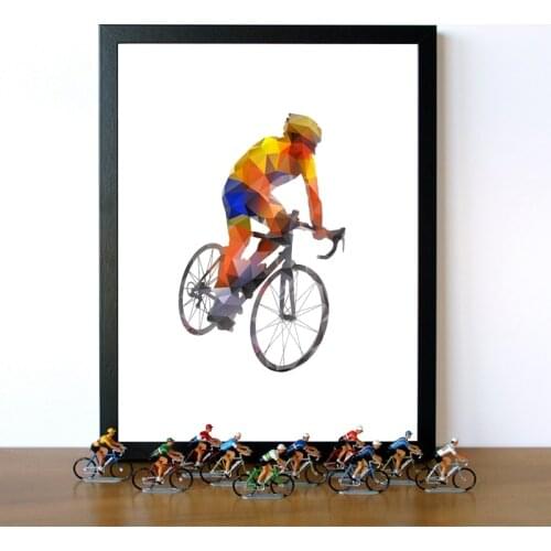 Abstract Geometrical Polygon Road Cyclist Prints Colorful Bike Sports Poster Wall Art Canvas Painting Bicycle Picture Home Decor
