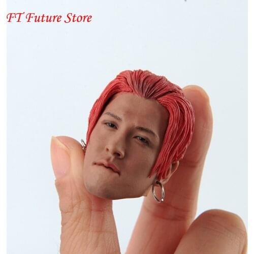In Stock Collectible 1/6 Scale bigbang Korean Red Hair Earrings Male Head Sculpt Carved Accessory Model for 12'' Body
