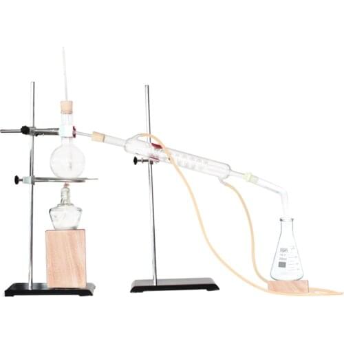 11Pcs 250ml small Lab Glass Essential Oil Extraction Distillation Apparatus Water Distiller Purifier Glassware Kits