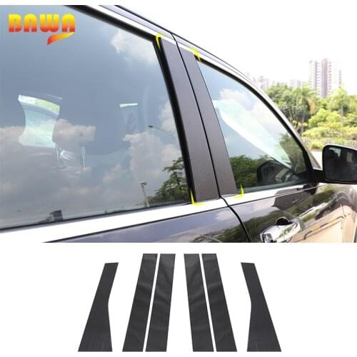 BAWA Carbon Fiber Styling Car Window Pillar Post Protector Stickers for Jeep Grand Cherokee 2011-2018 Accessories