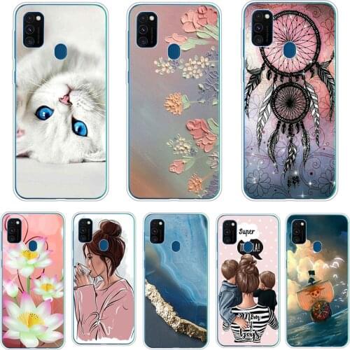 For Coque Samsung M30s Case Transparent Soft TPU silicon Phone Cover For Samsung Galaxy M30s Case Clear Funda flower