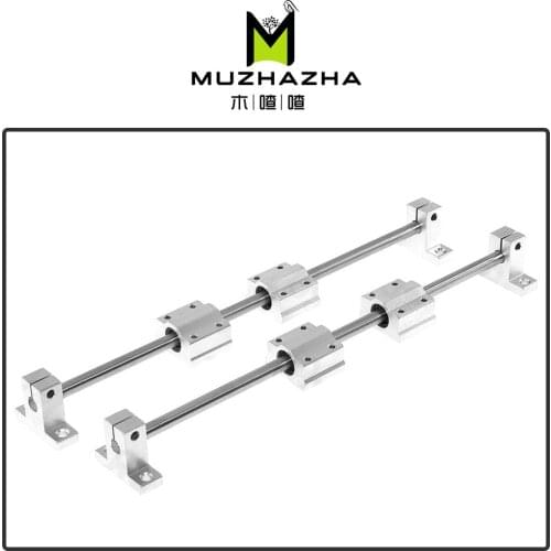 3D printer parts Optical axis kit 2 x 8mm Chrome Plated Shaft + bearing 4 x SC8UU + 4 x SK8 Aluminum End Supporters