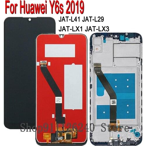 For Huawei Y6s 2019 LCD Display Digitizer Assembly Touch Screen JAT-LX3 L29 LX1 L41 LCD Display Y6s 2019 6.09" LCD Repair Part