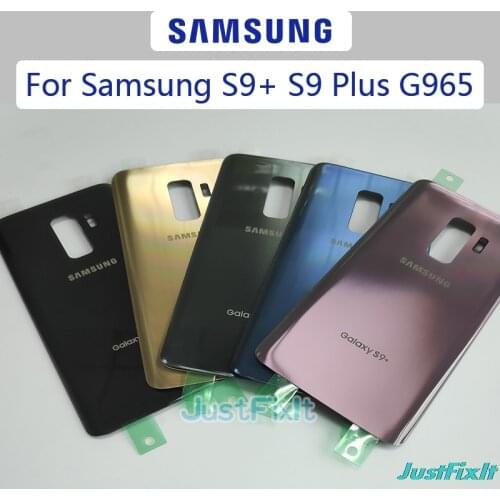 For SAMSUNG Galaxy S9+ S9 Plus G965 G965F Back Battery Cover Door Rear Glass Housing Case Replace Battery Cover