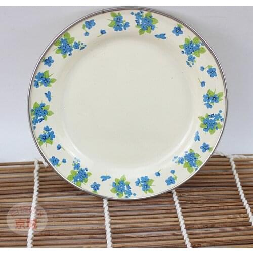 Enamel plate, enamel Western dish, Chinese enamel plate. 10 pieces / 1 package
