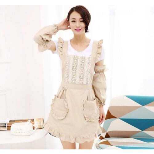 Apron cotton padded nail shop coffee shop tea shop restaurant beauty salon overalls female home