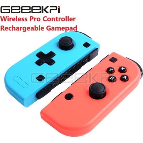 GeeekPi Game Controller Pair Wireless Pro Controller Rechargeable Gamepad for Nintendo Switch-Red Blue