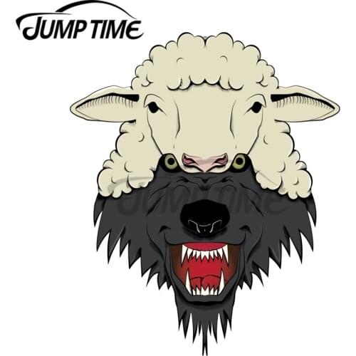 JumpTime 13 x 6.9cm For Wolf In Sheeps Clothing Car Stickers Cartoon Windshield Laptop Decal Animal Trunk Vinyl Car Wrap