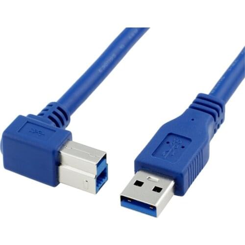 USB 3.0 Type A Male to B Male 90 degree elbow Angled Printer Cable Cord Blue 0.6m 1m 1.8m