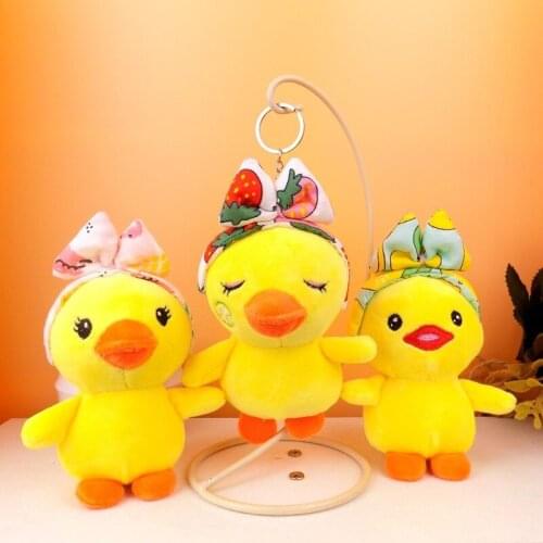Creative little yellow duck plush pendant ugly cute duck animal little yellow chicken baby bag keychain