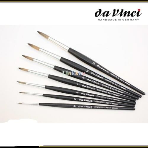 Da Vinci Limited 3373 Series Round Nail Brush for The Gel Technique Made of Elastic Grey Synthetic Fibers for Easy Cleaning