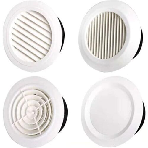 Round Adjustable Air Ventilation Cover Ducting Ceiling Wall Hole ABS Air Vent Kitchen Bath Air Outlet Fresh System
